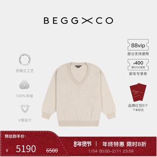 【秋冬系列】Begg x Co Iris女士纯羊绒天鹅绒艾利斯V领毛衣