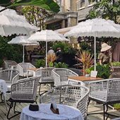 露天花园带防水涂层沙滩伞庭院大太阳伞户外遮阳伞别墅桌椅配套伞