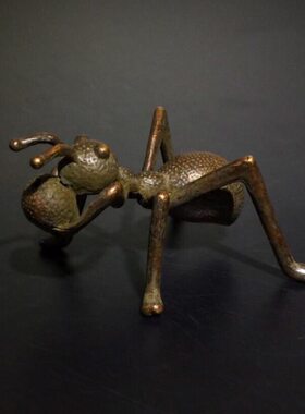 纯铜手工仿古实心紫铜茶宠小物件 蚂蚁香插 茶道小摆件