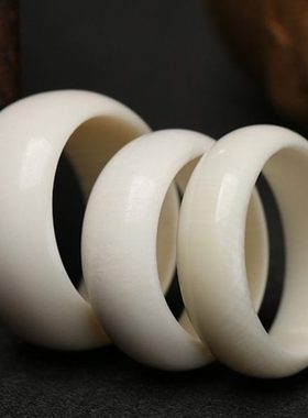 乾坤云猛犸戒指情侣素圈指环男士高级感女食指小拇指可爱文玩冰料