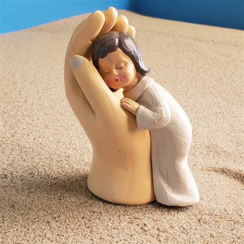 健硕心理学沙f盘学校心理咨询室沙具场景人物类手心里的爱母爱树