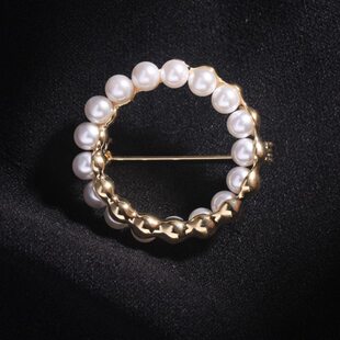 别针领针围巾西装精致装饰胸针珍珠配饰气质大衣胸花设计感圆形女