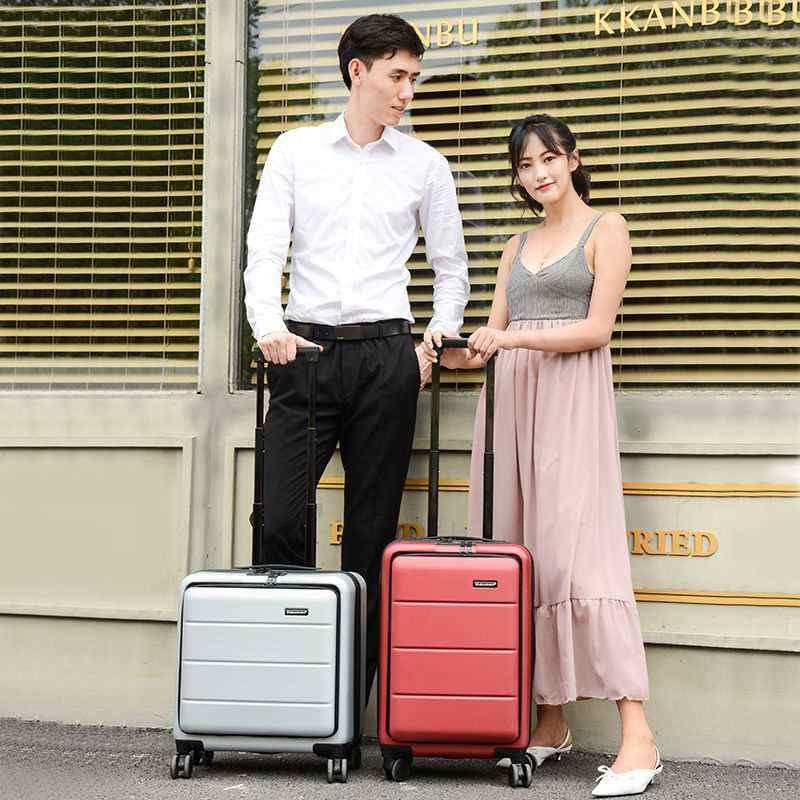 .商务拉杆箱万向轮小型02寸铝框D旅G行箱男开口密码行李箱女登机
