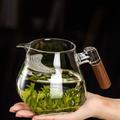 加厚耐热玻璃月牙公道p杯茶漏过滤一体茶水分离绿茶专用分茶泡茶