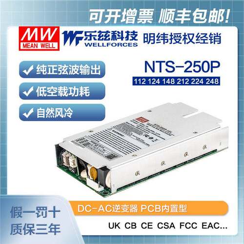 NTS-250P-112/124/148/212/224/248明纬DC-AC逆变器内置纯正弦波
