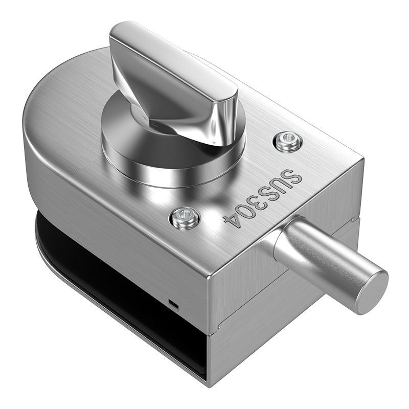 304不锈钢玻璃门地锁地插免开孔地插销玻璃门锁单门卫生间浴室锁