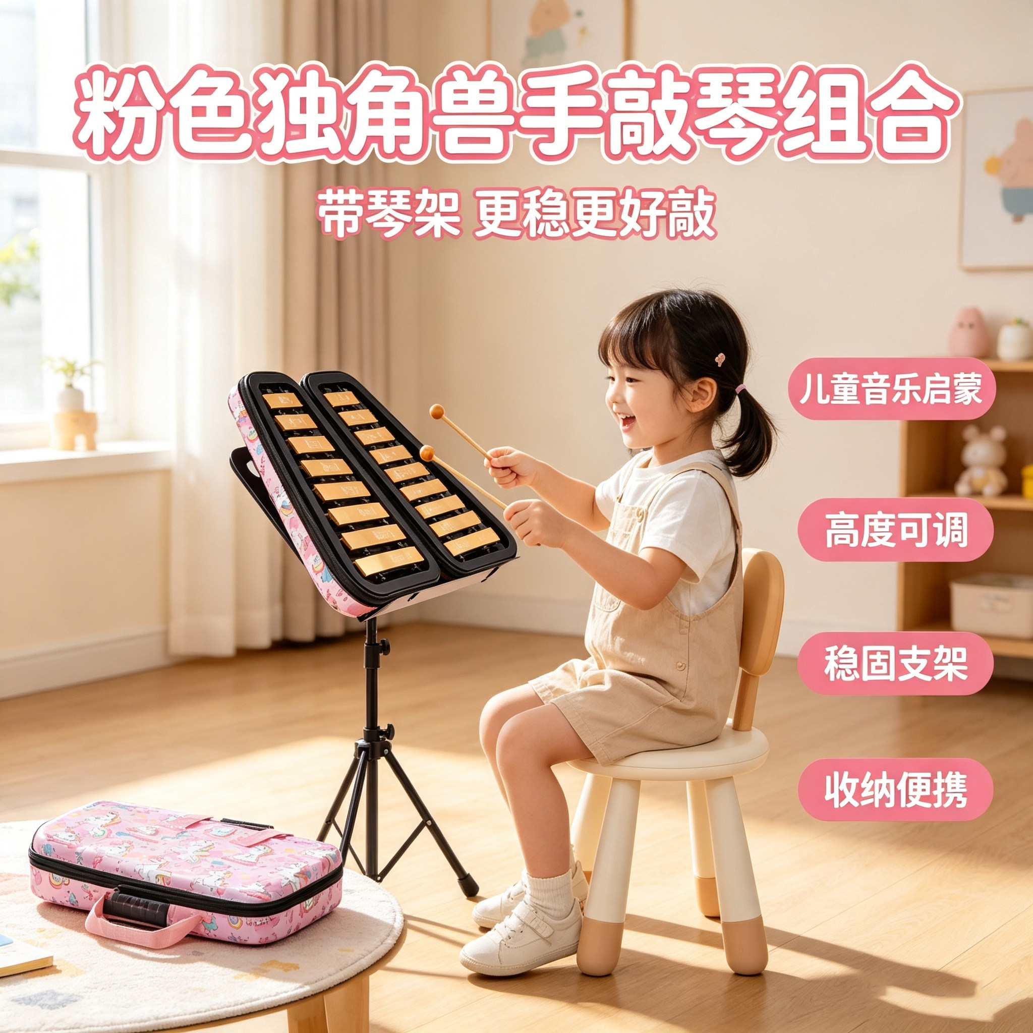 ZANI小钟琴幼儿园早教启蒙宝宝手敲琴16音双排铝片打击乐器生日礼