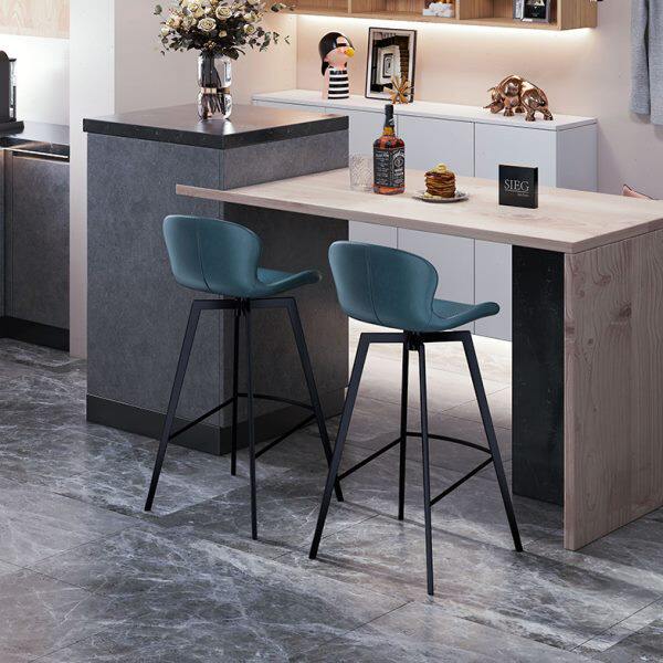 欧式旋转吧台椅吧椅现代简约轻奢家用高脚椅铁艺高脚凳吧台凳7113