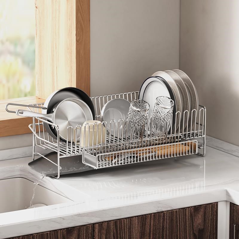 304不锈钢厨房碗碟架台面置物架沥水架晾碗架水池碗筷碗盘收纳架