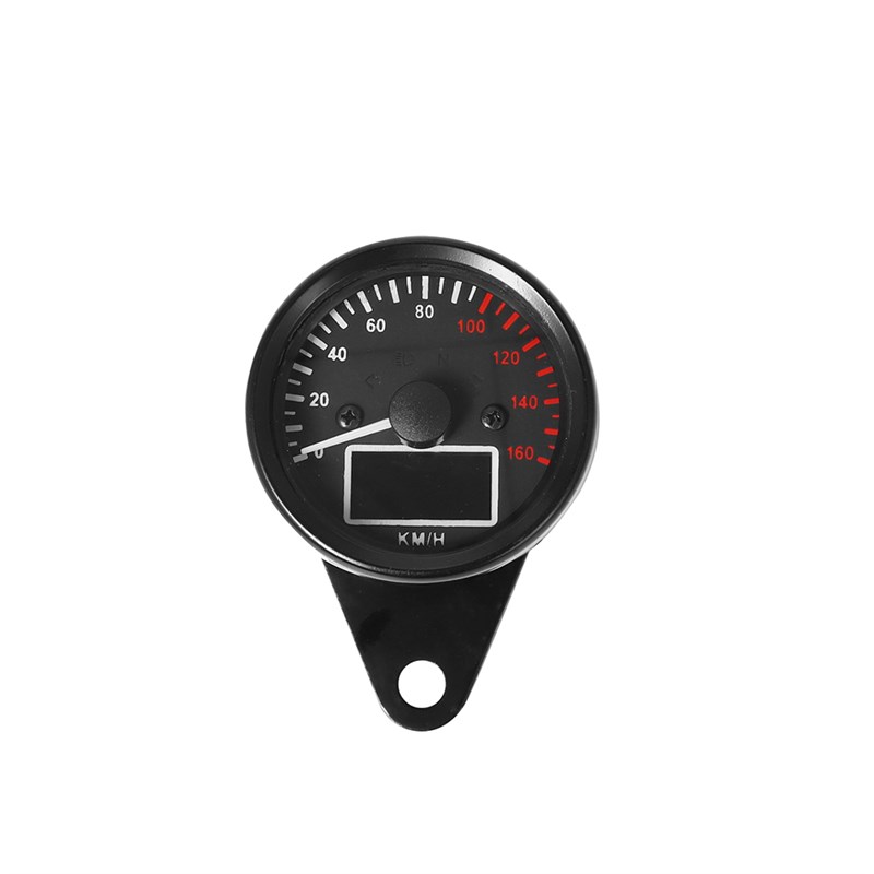 125摩托车仪表盘带自检指针码表半液晶油量表复古改装里程表