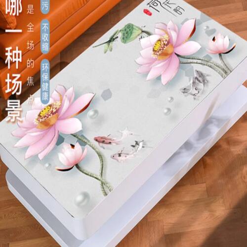 3D桌布立体网红中式防水防油防烫免洗高档北欧厚软玻璃茶几餐桌垫