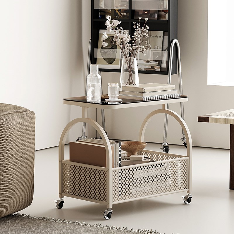 创意沙发边几小j推车可移动奶油风小户型置物架带轮简约小茶几