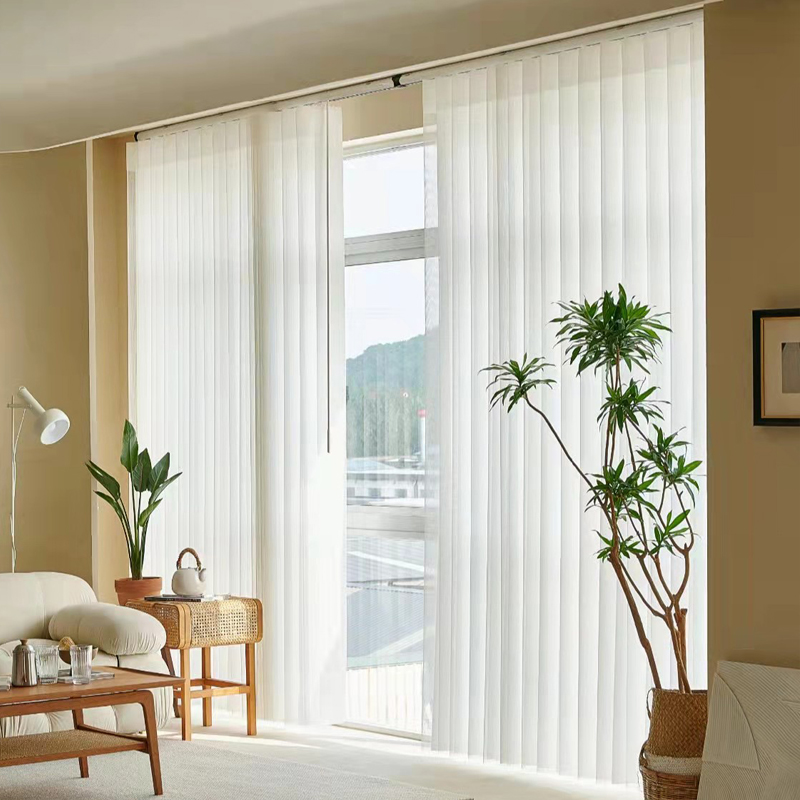 垂帘垂直帘梦幻帘竖百叶窗帘遮光E客厅卧室阳台隔断电动智能