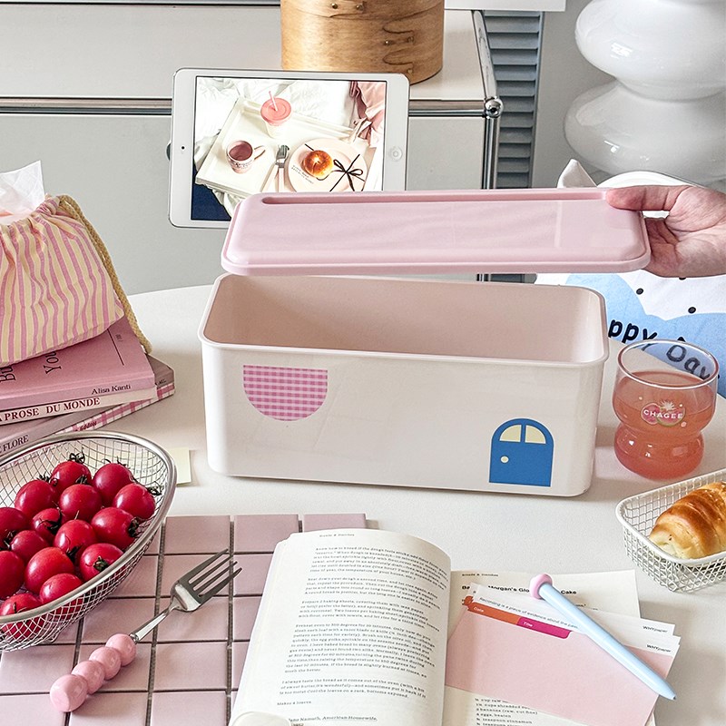 可巴胺插排插座收纳盒桌面电源线收纳L神器充电器集线器整理盒