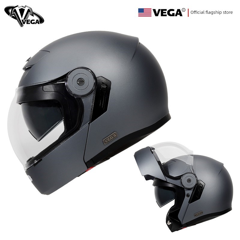 VEGA覆古揭面头盔巡航哈雷摩托车全盔男女机车双镜四季通用3C