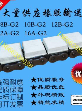 橡胶链条08B-G1 08B-G2 10B-G1 10B-G2 12A-G2平顶链带橡胶块链条