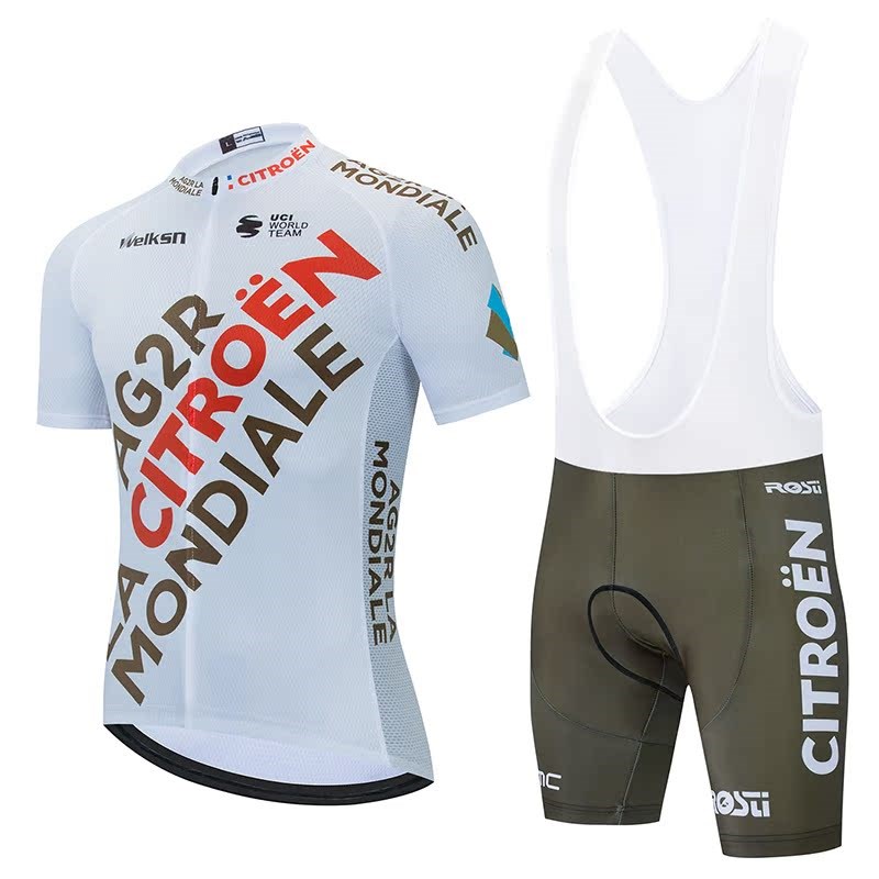 2021AG2R骑行服车队版夏季背带短裤骑行短袖速干公路自行车骑行服