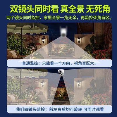 智能摄像头监控器商铺用360度全景家用手机远程室内门口高清摄影