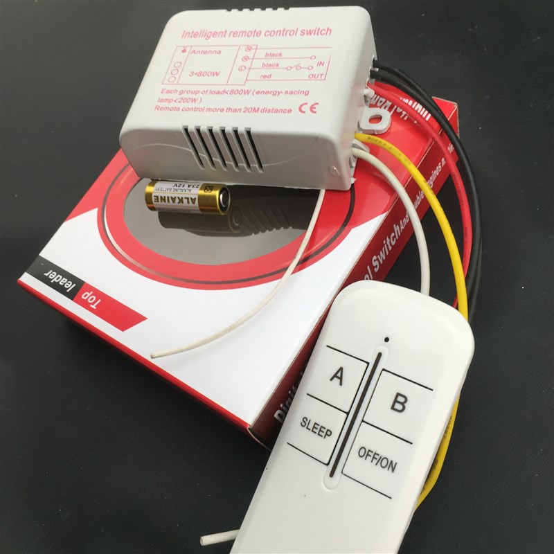 灯具遥控器无线智能家居220V2路数码分段开关二路三段遥控开关