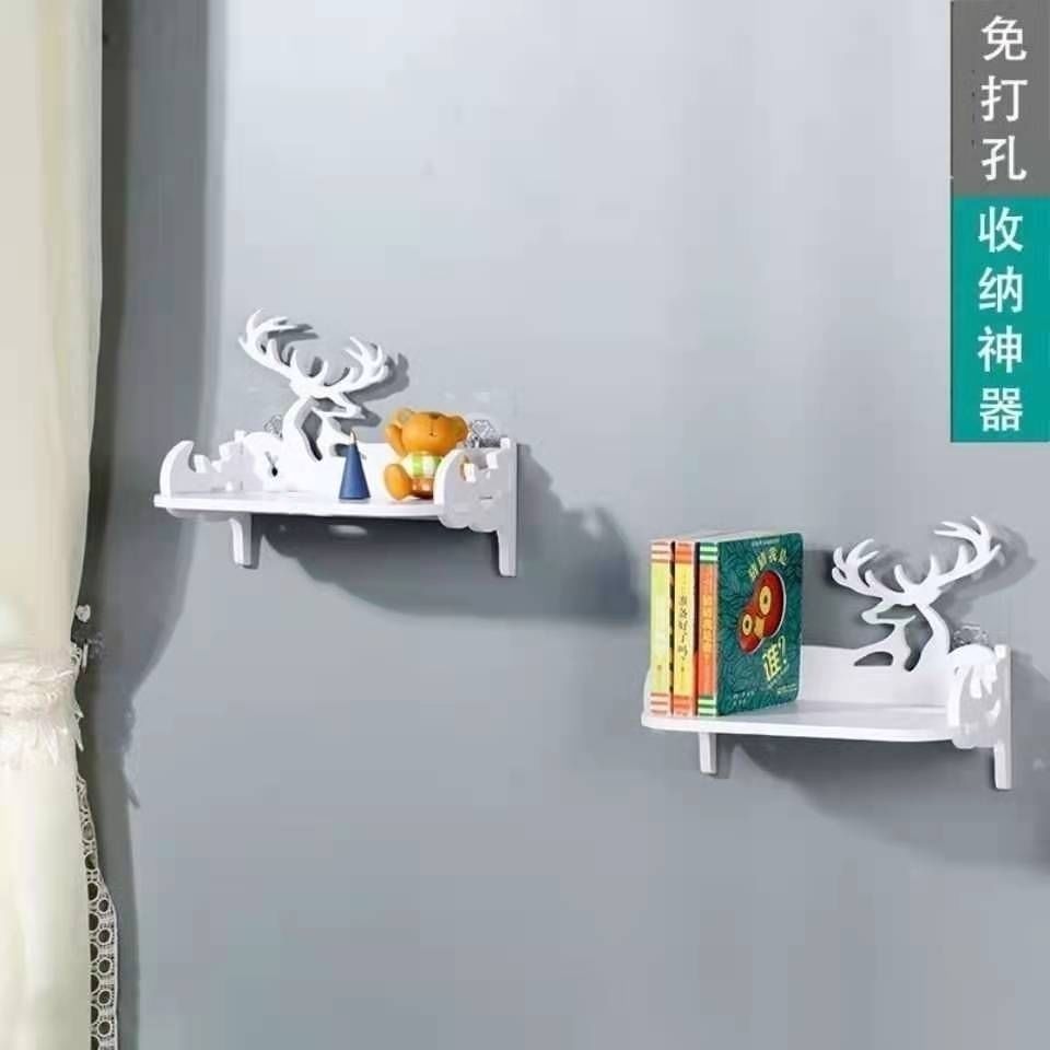 免打孔摄像头墙上置物架监控支架路由器机顶盒收纳架wifi放置架