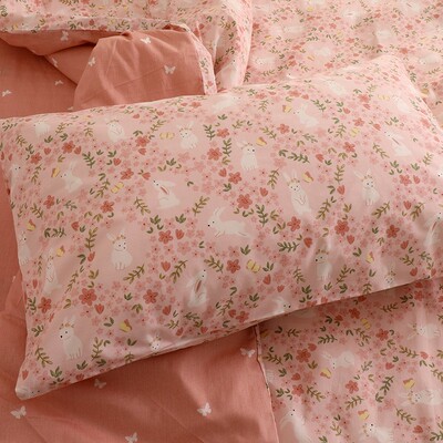 花间小兔卡通可爱30x50儿童枕套单只一对装件40x60全棉学生女