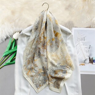 【热带雨林福宝】手感柔软秋冬真丝羊毛大方巾女士丝巾围巾小护肩