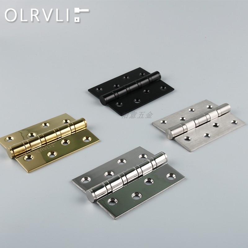 多色合页铰链不锈钢轴承静音合页金色黑H色折页加厚折叠页4寸单片