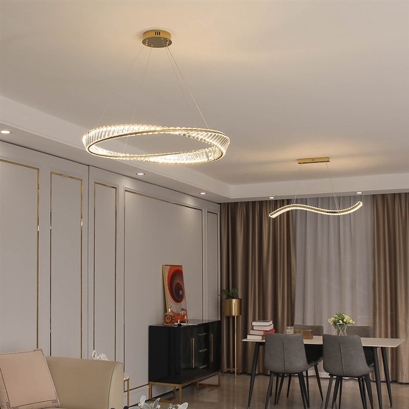 客厅吊灯轻奢水晶灯后现代主卧w室北欧2022年新款现代简约餐厅灯