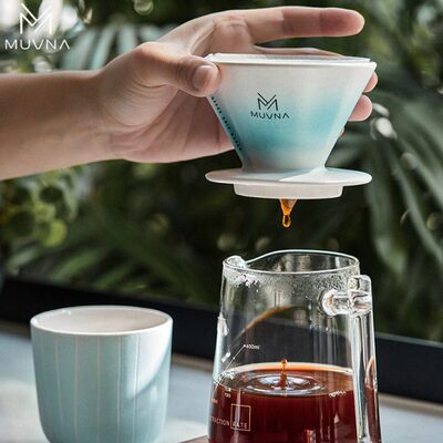 MUVNA慕威纳星川手冲咖啡V60过滤杯陶瓷滴滤式免折叠咖啡滤杯器具
