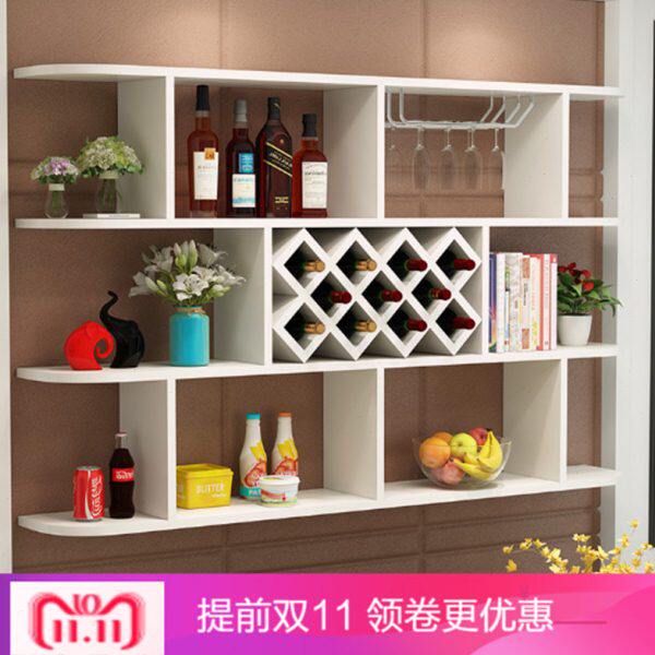 实木挂墙置物架格子红酒架壁挂餐厅现代简约酒壁挂式酒柜餐厅