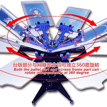 S662L高精确微p调型六色六工位双轮转六色套印丝印机