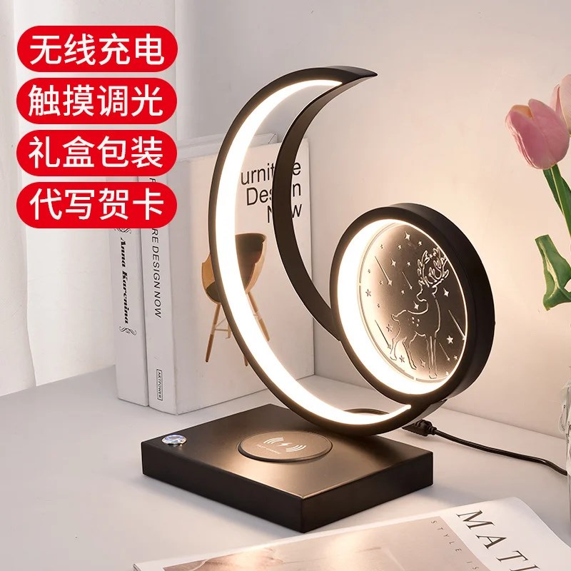 新中式座钟客厅钟表n摆件家用时尚台式时钟摆放创意个性台月牙钟