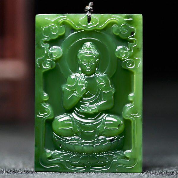 和田玉碧玉本命佛吊坠男女款文殊普贤大势至大日如来千手观音玉坠