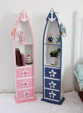 地中海风格儿童床头柜船型小柜子收纳小户型创意简易角柜书柜卧室