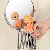 浴室壁挂折叠伸缩镜子美容镜卫生间化妆镜免打孔梳妆镜酒店家用镜