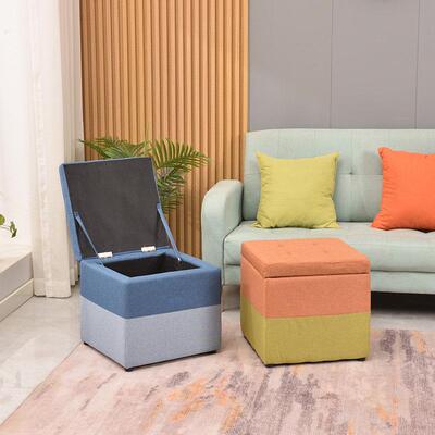 适用时尚方形板凳门口换鞋凳客厅沙发脚踏凳矮凳储物箱收纳凳创意