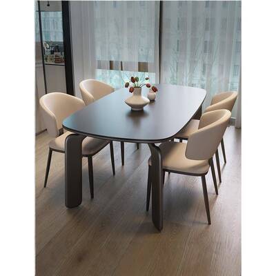 适用小公寓长方形石板家庭餐桌2025新型现代可及豪华高端节省空间