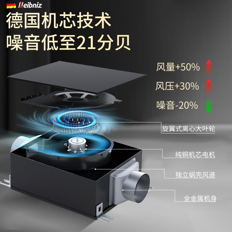 超薄排风扇强力静音抽风机家用卫生间排气扇厨房排烟换气机新风机