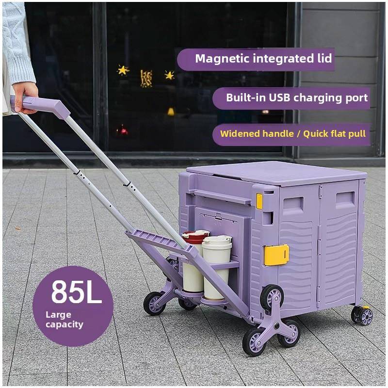 采购产品杂货购物车，家用轻型，便携式，大容量折叠手推车，手推