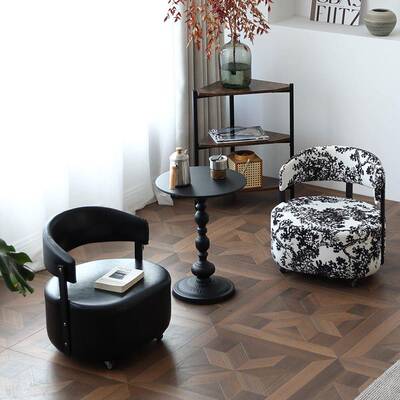 适用万向轮小凳子靠背家用滑轮移动小椅子客厅沙发轻奢高级感带轮