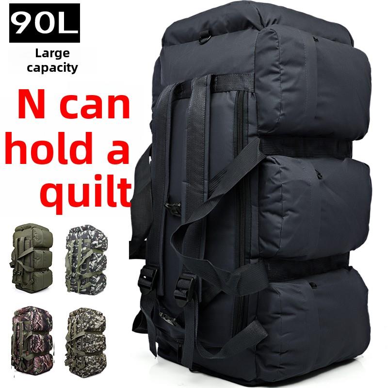 户外背包男士100L超大容量野营风格帐篷托运行李移动手提包工作背