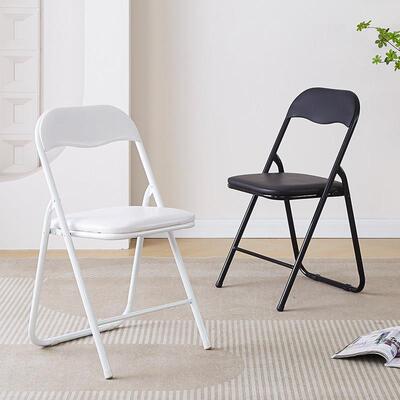 适用折叠椅子家用简易大学生宿舍电脑椅会议办公靠背椅可携式凳子