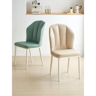适用奶油风餐椅餐厅软包椅子简约现代餐桌椅靠背家用设计师休闲凳