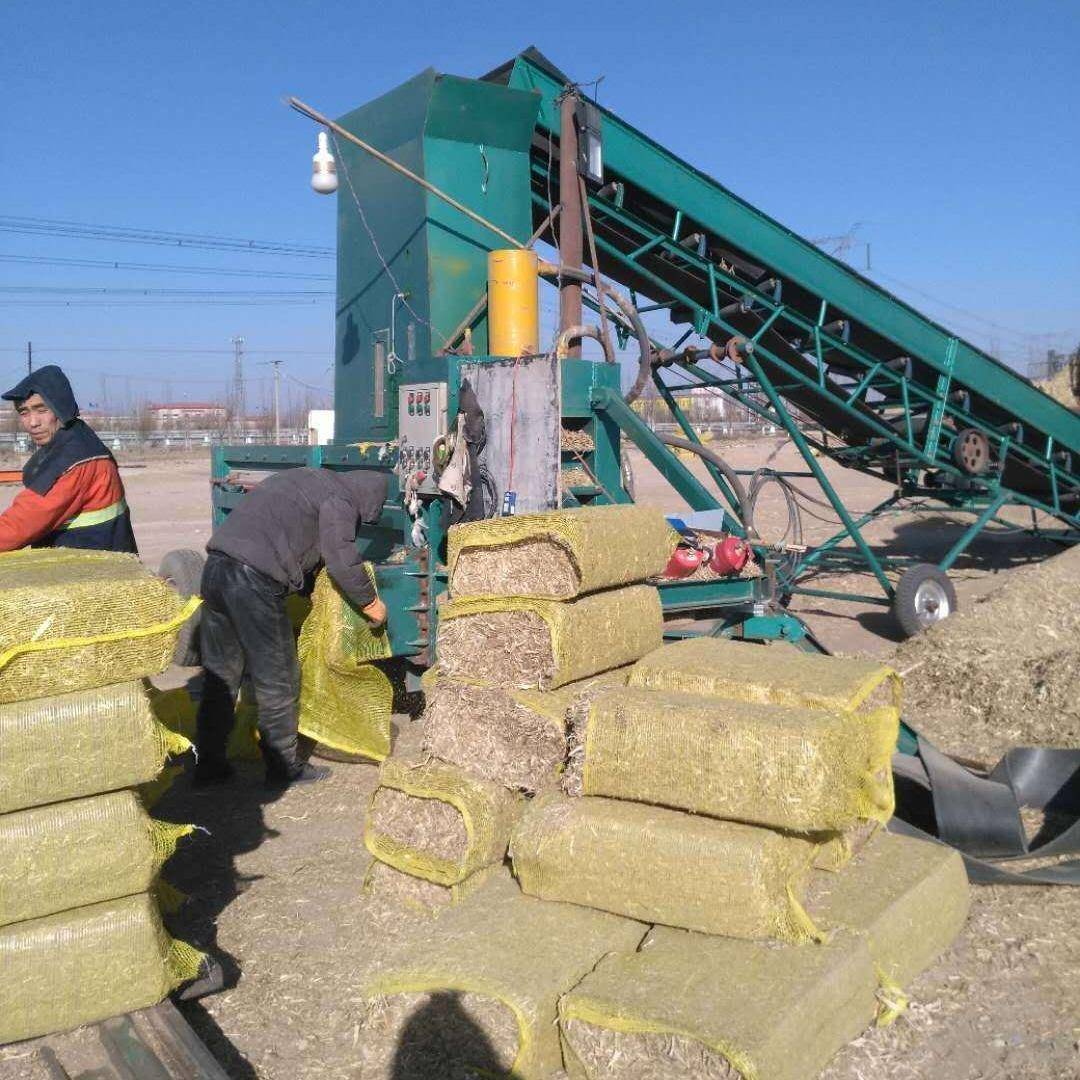 液压打包机全自动上料秸秆压块机玉米秸秆青储打捆机