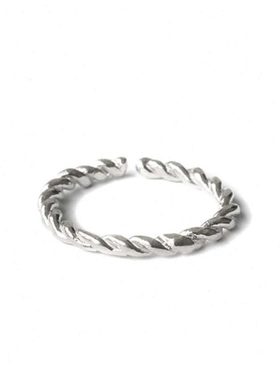 PZA 麻花扭纹冷淡风戒指女生2024年新款潮流指环简约高级感食指戒