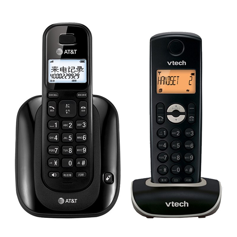 AT&T310h9中文无绳电话无线座机固话一拖二子母机家用办公固定座