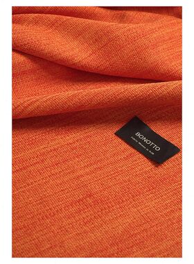 意大利工厂BONOTTO 落日橙霞 高货双面织时装橘红色面料 宽1.35米