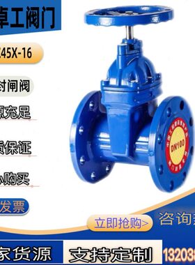 Z45X-16Q 球墨铸铁暗杆软密封闸阀法兰弹性座封闸阀DN50DN65DN100