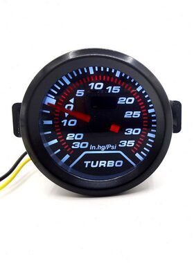 汽车改装涡轮增压表Psi 黑色表圈白色背光仪表