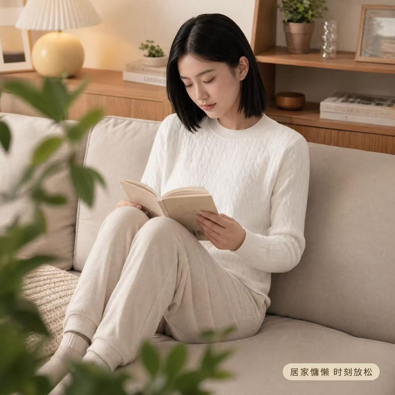 商场同款哈家学院风休闲圆领毛衣女秋冬新款绞花针织衫百搭上衣